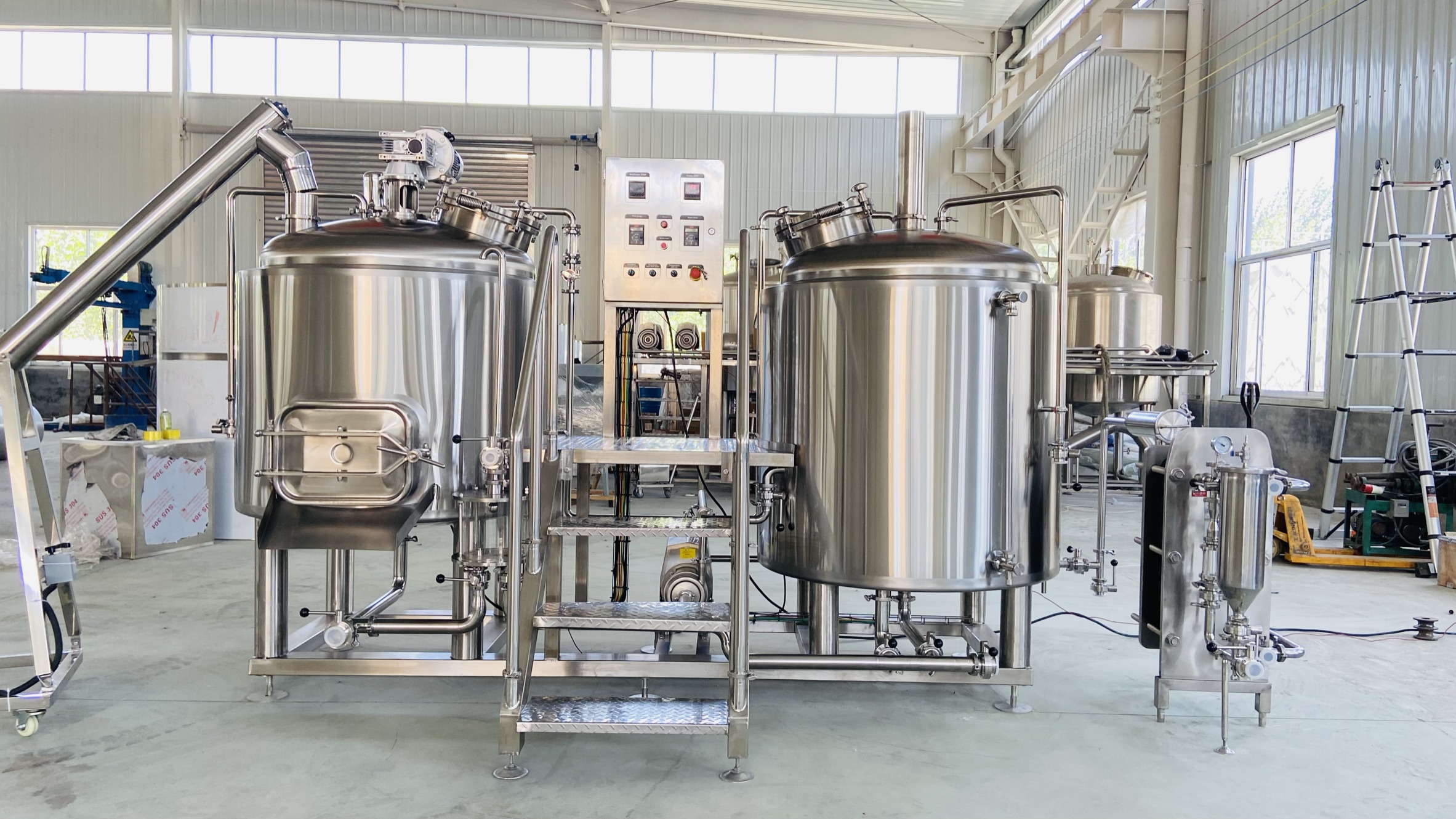 400L 500L 600L 5BBL 6BBL 2-Vessel Beer Brewing System Stainless Steel ...